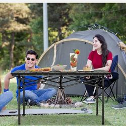 47"X21" X19"X32" Folding Camping Table Portable Picnic  Large Hard Surface Carry Bag