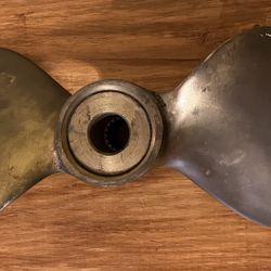 Vintage Brass OJ Johnson Oakland California 12” Two Blade 18 Spline Boat Propeller