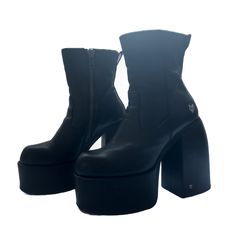 NAKED WOLFE Black Platform Boots Size 7