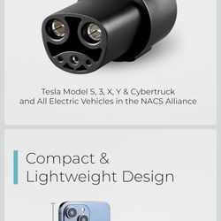 Lectron J1772 to Tesla Adapter 80 Amp (250V) - EV Charging Adapter Compatible with Tesla Model S/3/X/Y/Cybertruck and All Electric Vehicles in The NAC