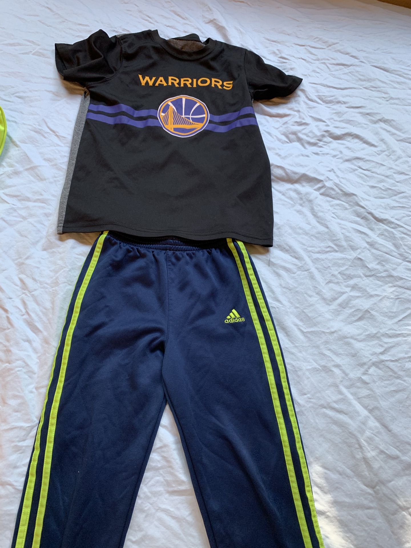 Kids Warriors t-shirt s (8) with adidas pants s (7)