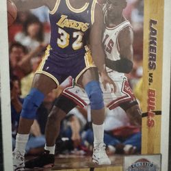 Vintage Collection of 7 NBA Players Cards Including Magic Vs Jordan. Houston’s Hakeem Olajuwon Etc