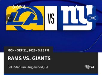 Rams vs giants