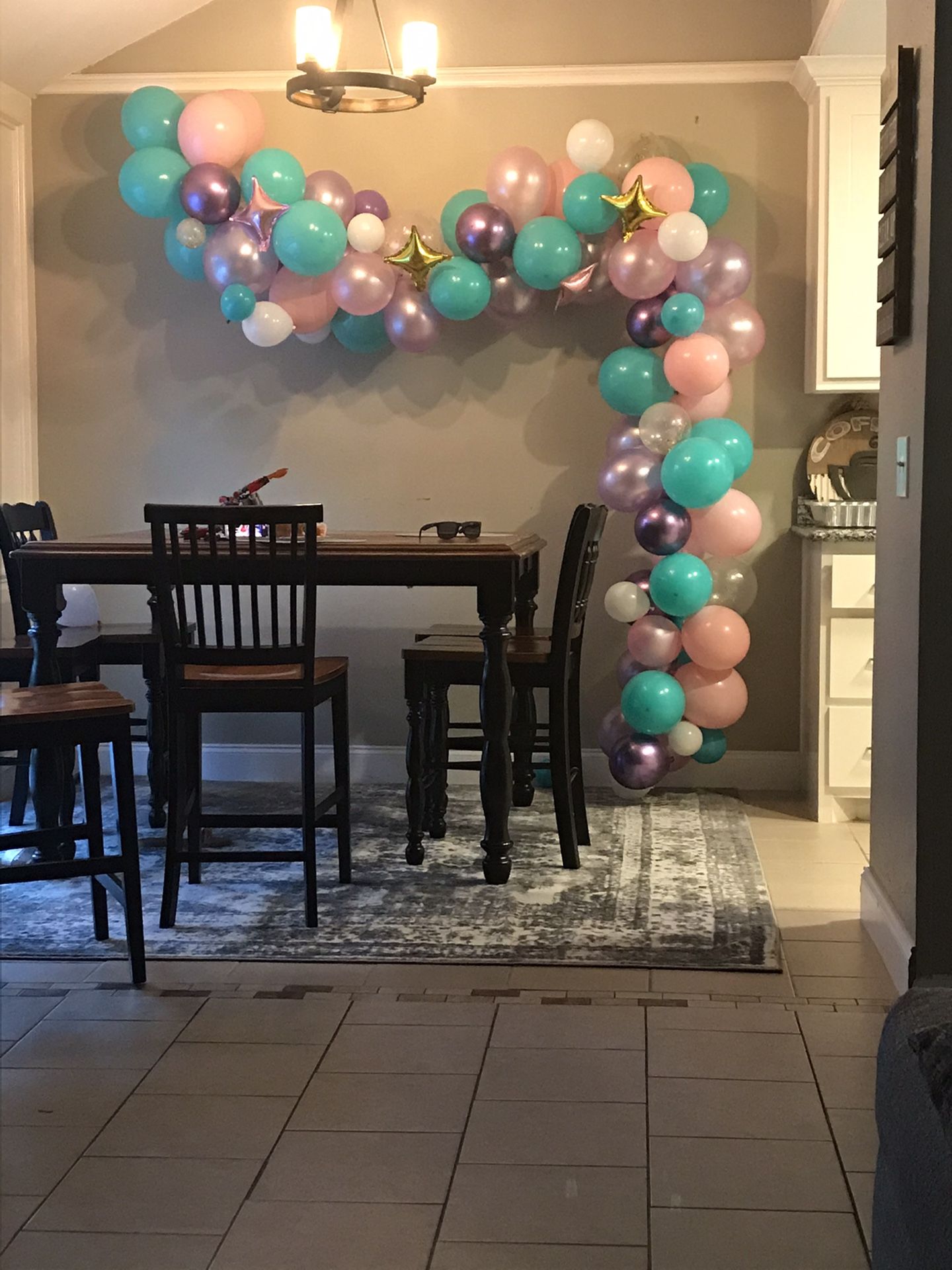 Free Assembled Girl’s Birthday Balloon Arch - Unicorn/Mermaid theme