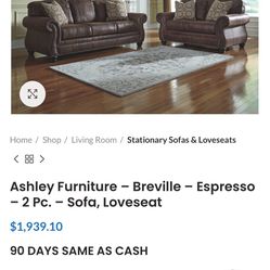 Couch / Sofa Set - Espresso