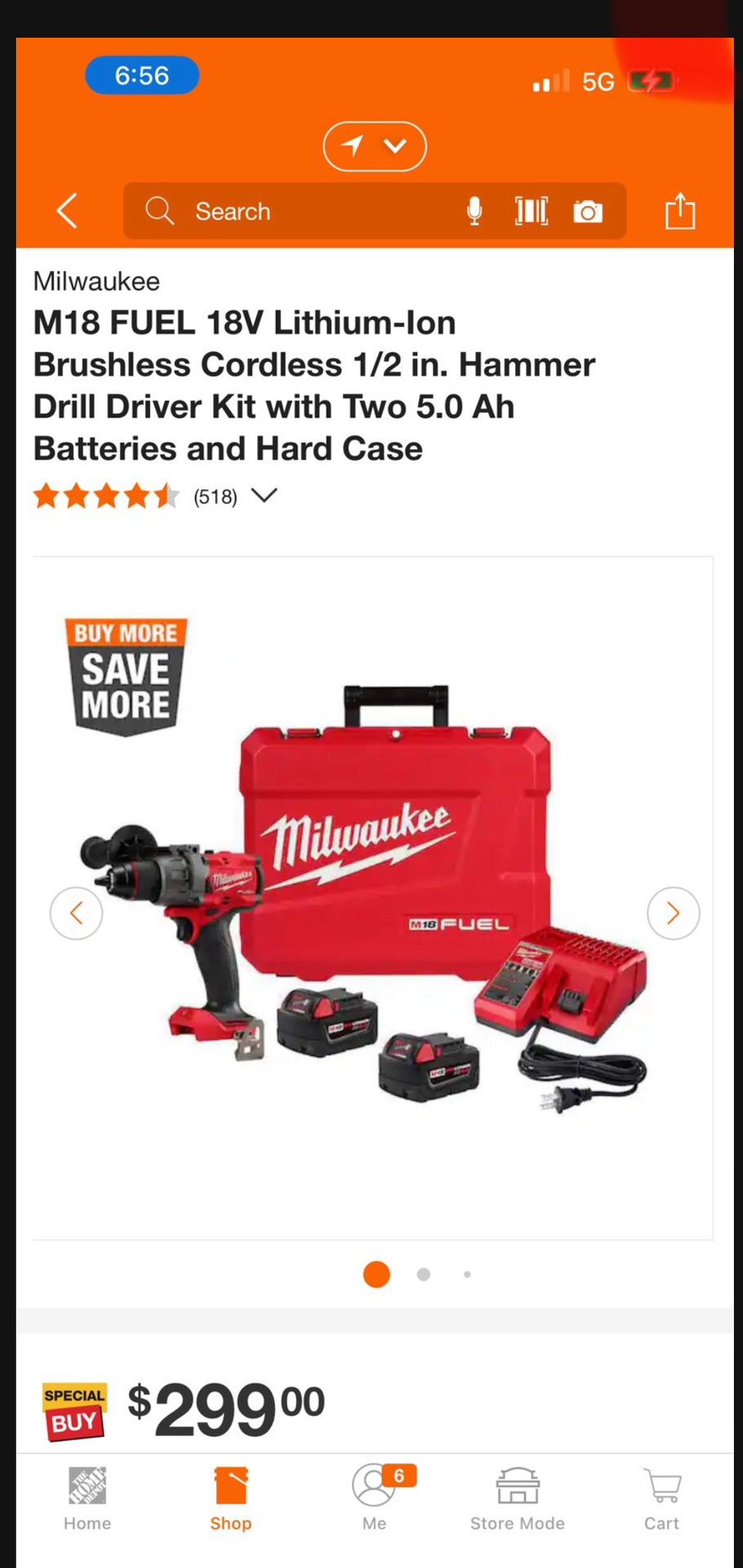 Milwaukee M18 Brand New Hammer Drill Set 