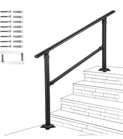 Best Deal For Black Metal Transitional Handrail For Cement Concrete Steps