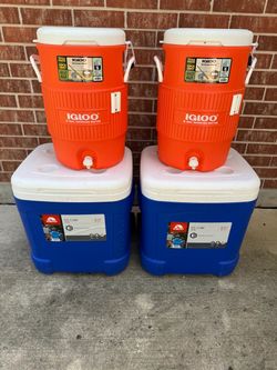 Igloo Coolers and Water Jugs (New)