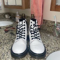 White Lace Up Docs 