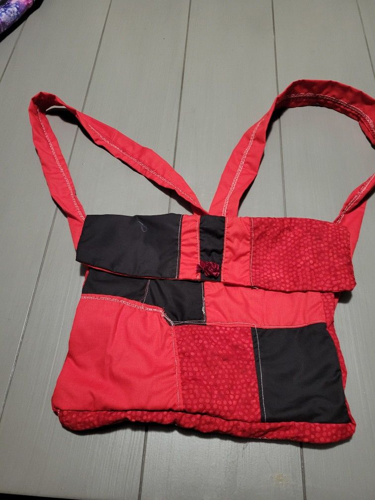 Red And Black Backpack, Quilted, High Quality 