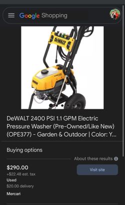 dewalt electric pressure washer obo
