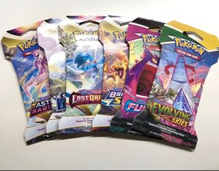 Pokémon x6 swsh sleeved booster packs evolving skies, fusion