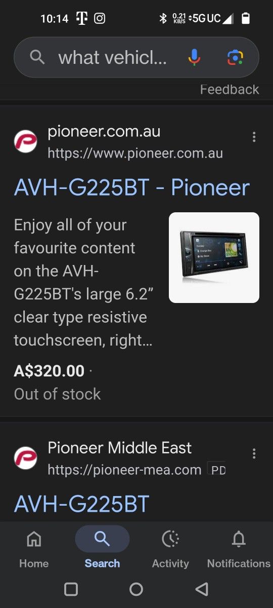 pioneer AVH-G225BT DVD - RDS av receiver radio Bluetooth brand new in the box