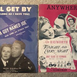 1940s Sheet Music I'll Get By Spencer Tracy Irene Dunne Irving Berlin-Anywhere-Rita Hayworth 