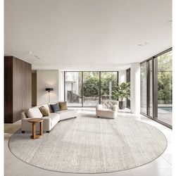 New!✨ 8 foot round beige washable rug