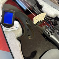 3/4 Size Black Violin with New Bow, Digital Tuner, Shoulder Rest, Extra Strings $140 Firm