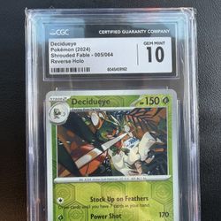 Decidueye #5 Reverse Holo CGC Gem Mint 10 Pokemon