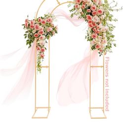 Open Arch Backdrop Stand,7.2 FT Metal Double Arch Backdrop Frame U Shaped Wedding Arch