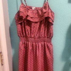 Summer Dress Polk A Dot Print..light And Kool Material..size Xl Juniors..like New!