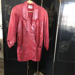 Vintage G-III Red Leather Blazer Style Jacket /Coat “1979-80’s” 