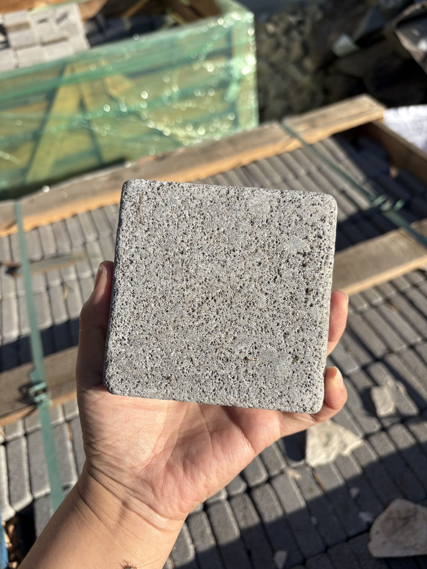 Natural stones in the courtyard