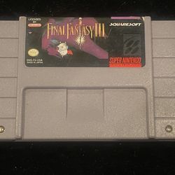 SUPER NINTENDO  Squaresoft Final Fantasy III 3 RPG Game Cartridge for the SNES Console 