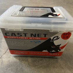 6ft Ahi 3/8” Flourocarbon Mesh Cast Net (like new)