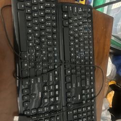 2 Like New Amazon Basics Wired Usb Keyboards
