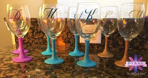Valentine’s Day - Custom Vinyl & Glitter Wine Glasses