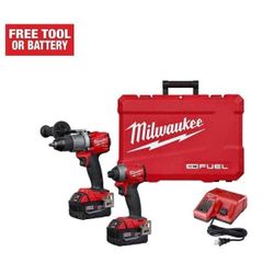 Like-New Milwaukee
M18 FUEL 18-Volt Lithium-Ion Brushless Cordless Hammer Drill and Impact Driver Combo Kit (2-Tool) with Two 5Ah Batteries