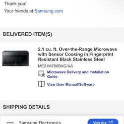 SAMSUNG BLACK STAINLESS STEEL MICROWAVE