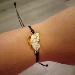 1 White Adjustable Butterfly Bracelet 