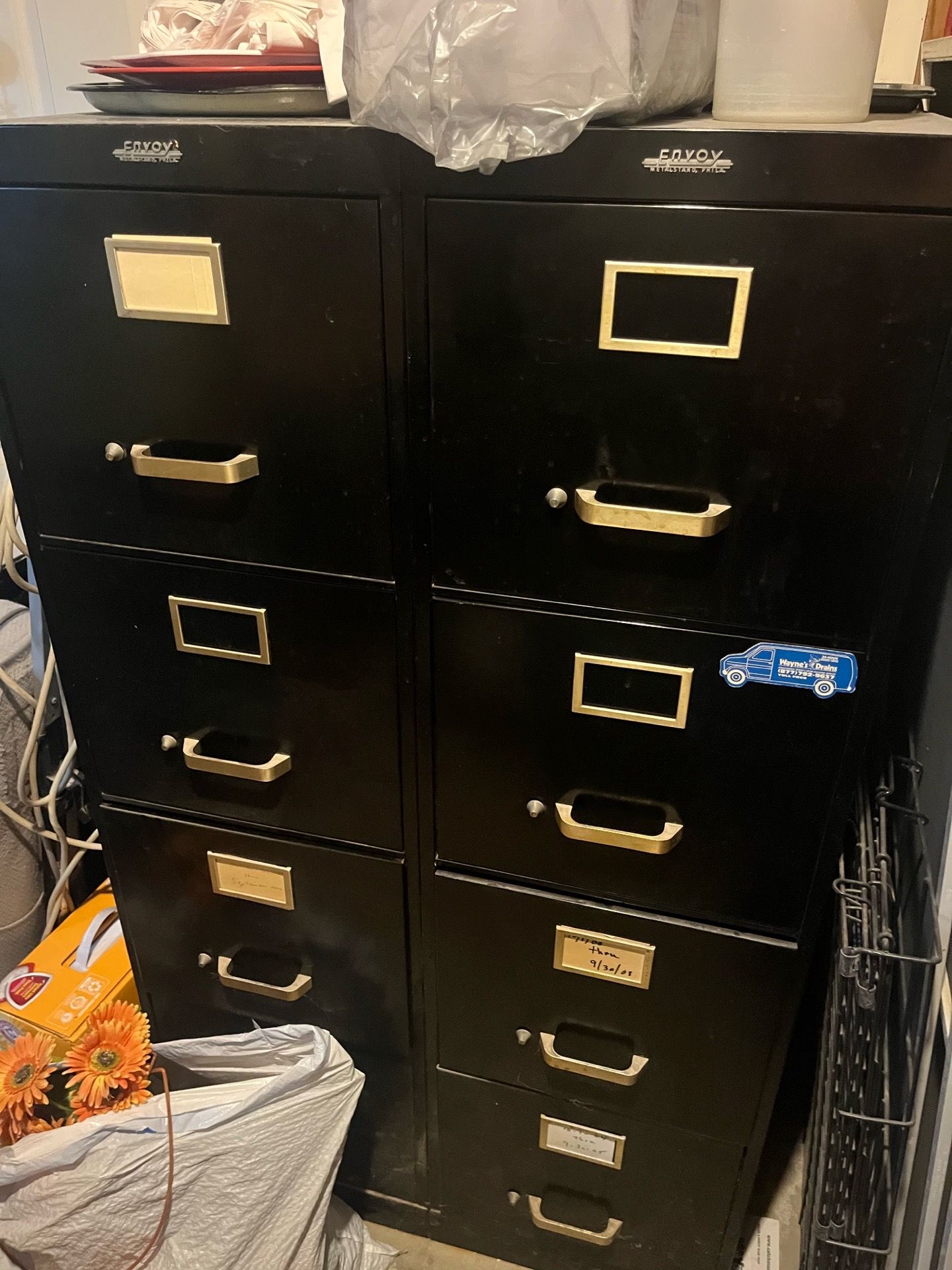 Vintage Black Steel Filing Cabinets – Heavy Duty Office/Workshop