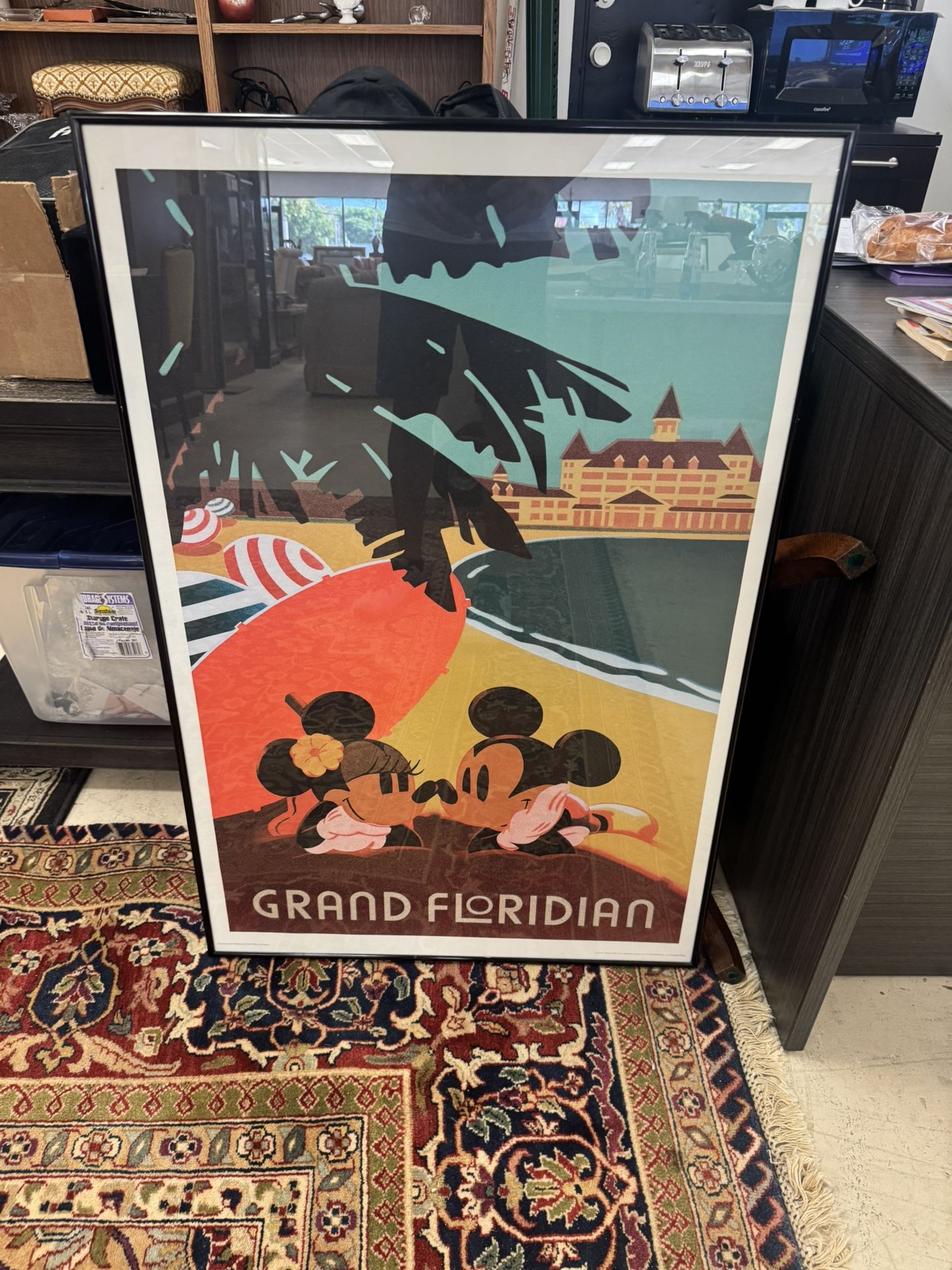 DISNEY GRAND FLORIDIAN MICKEY FRAMED ART - 24” x 36 - Excellent Condition