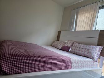 Queen Bed Frame with Headboard with mattress
