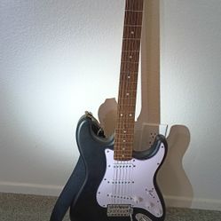 Black Squier Stratocaster Electric Guitar