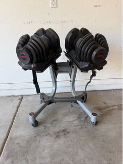 Bowflex SelectTech 1090 Adjustable Dumbbells (10-90 lbs Each) + Stand - 180 lbs Total