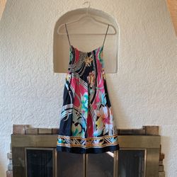 Floral Multicolor Strapless Dress