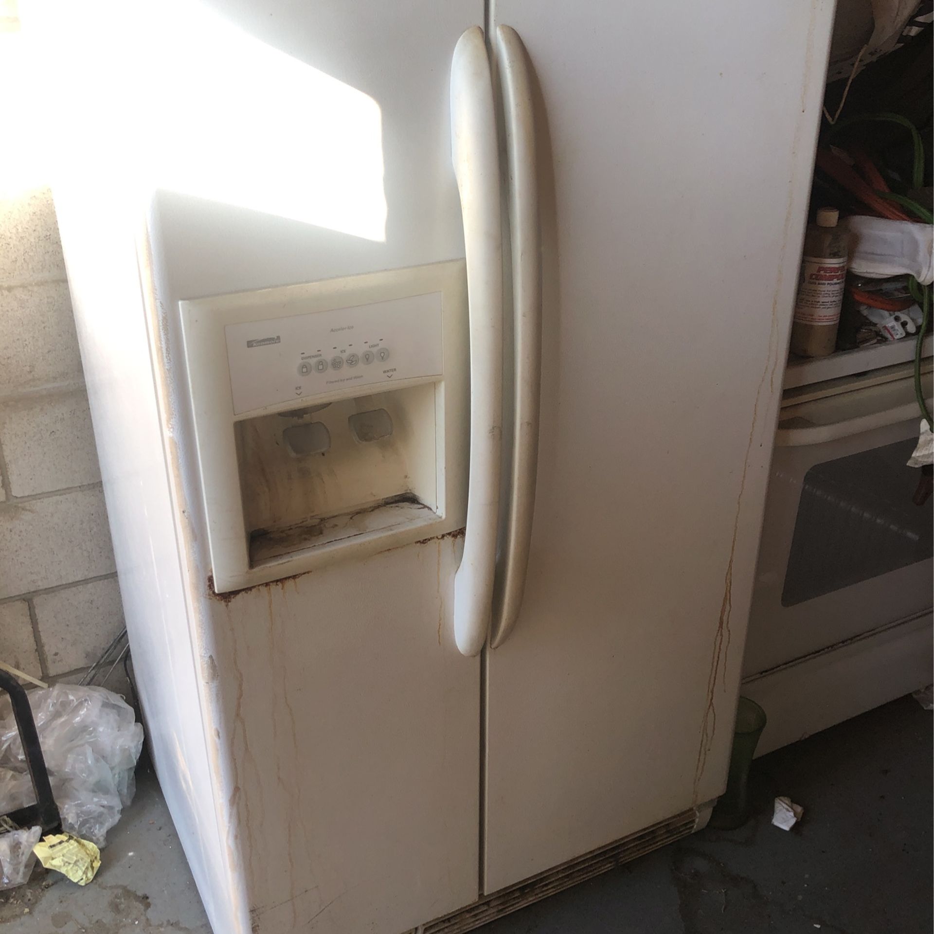 Kenmore Side By Side Refrigerator Working Good Still In Storage Needs Cleaned Out Inside And Out 350.00 $ As Is