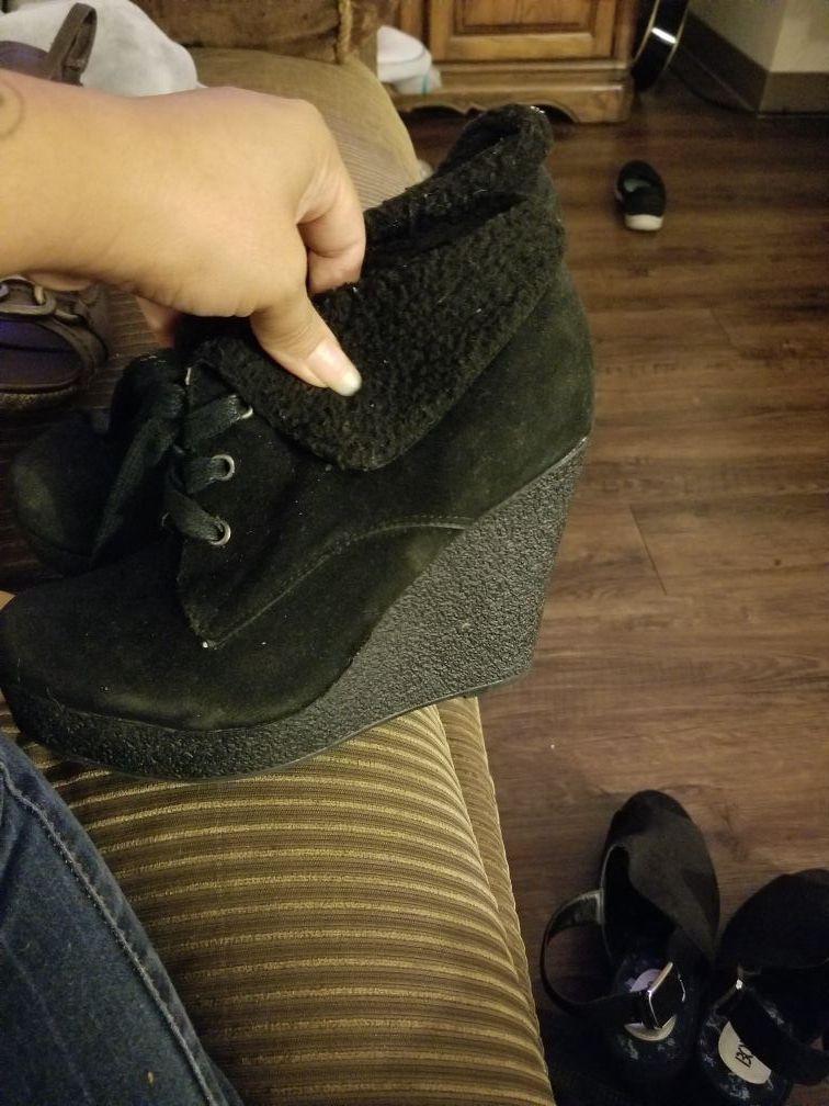 Black Bootie wedges