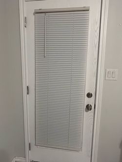 White Mini Blinds for Door – Full Length