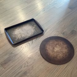 Pampered Chef Seasoned Pizza Stone Pan & Bar Pan Stoneware