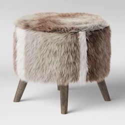 NEW Faux Fur Ottoman Pouf