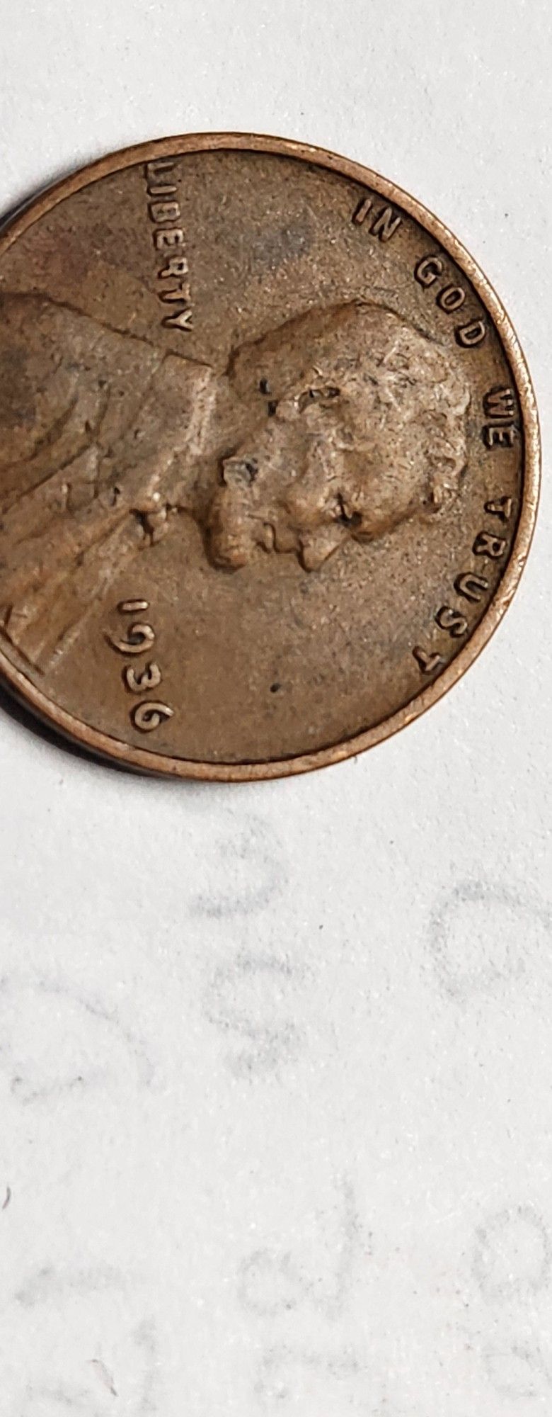1936 Wheat Penny Die Error