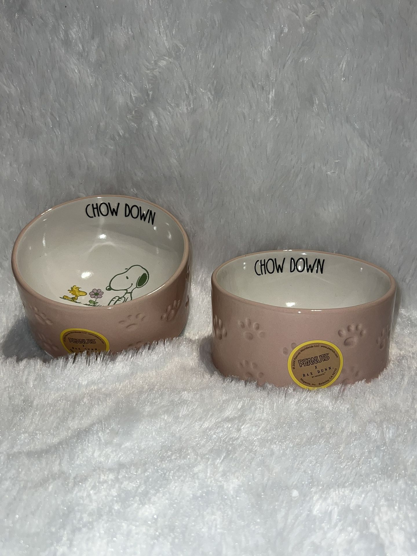 Snoopy Pink Pet Bowls By Rae Dunn 