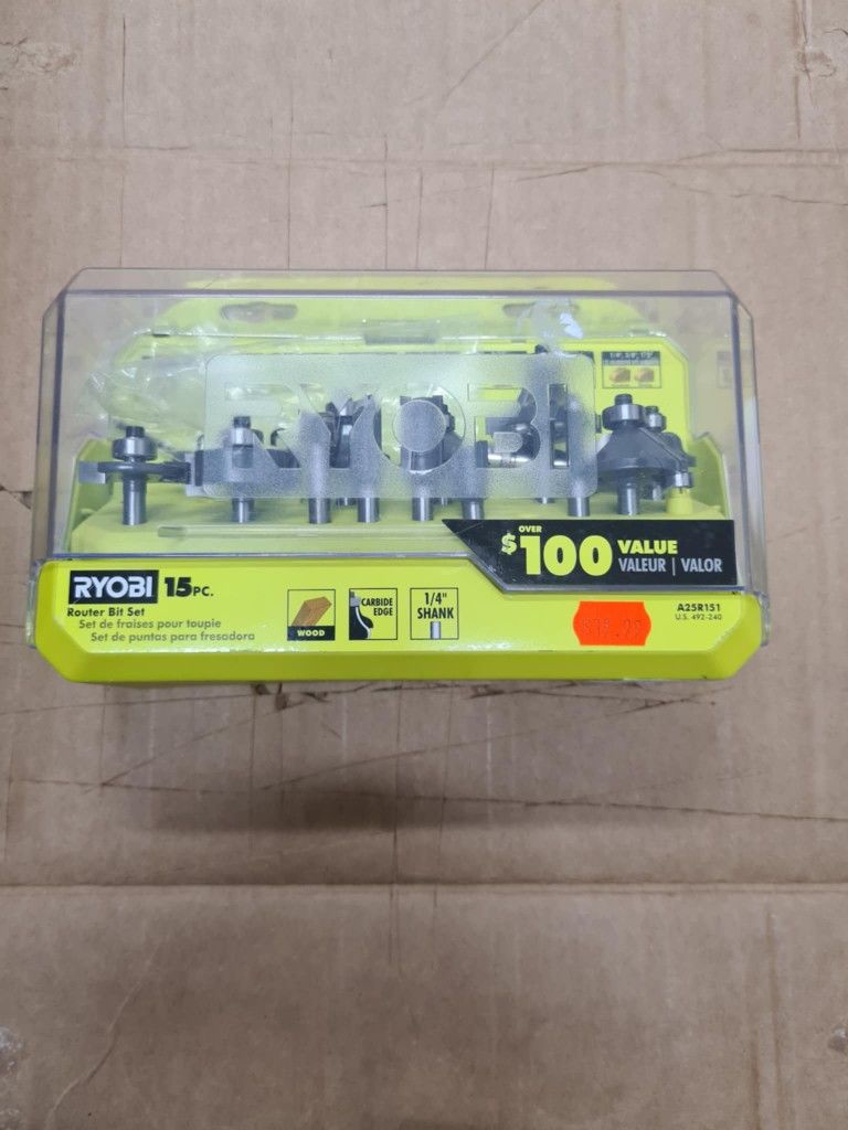 RYOBI
Shank Carbide Router Bit Set (15-Piece)