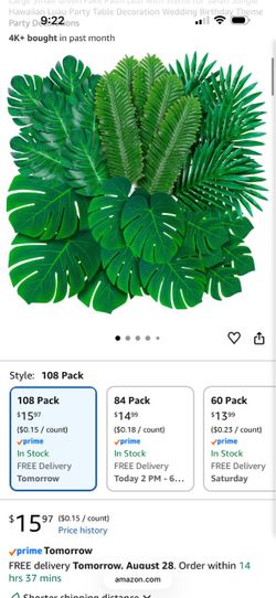 Artificial palm leaves