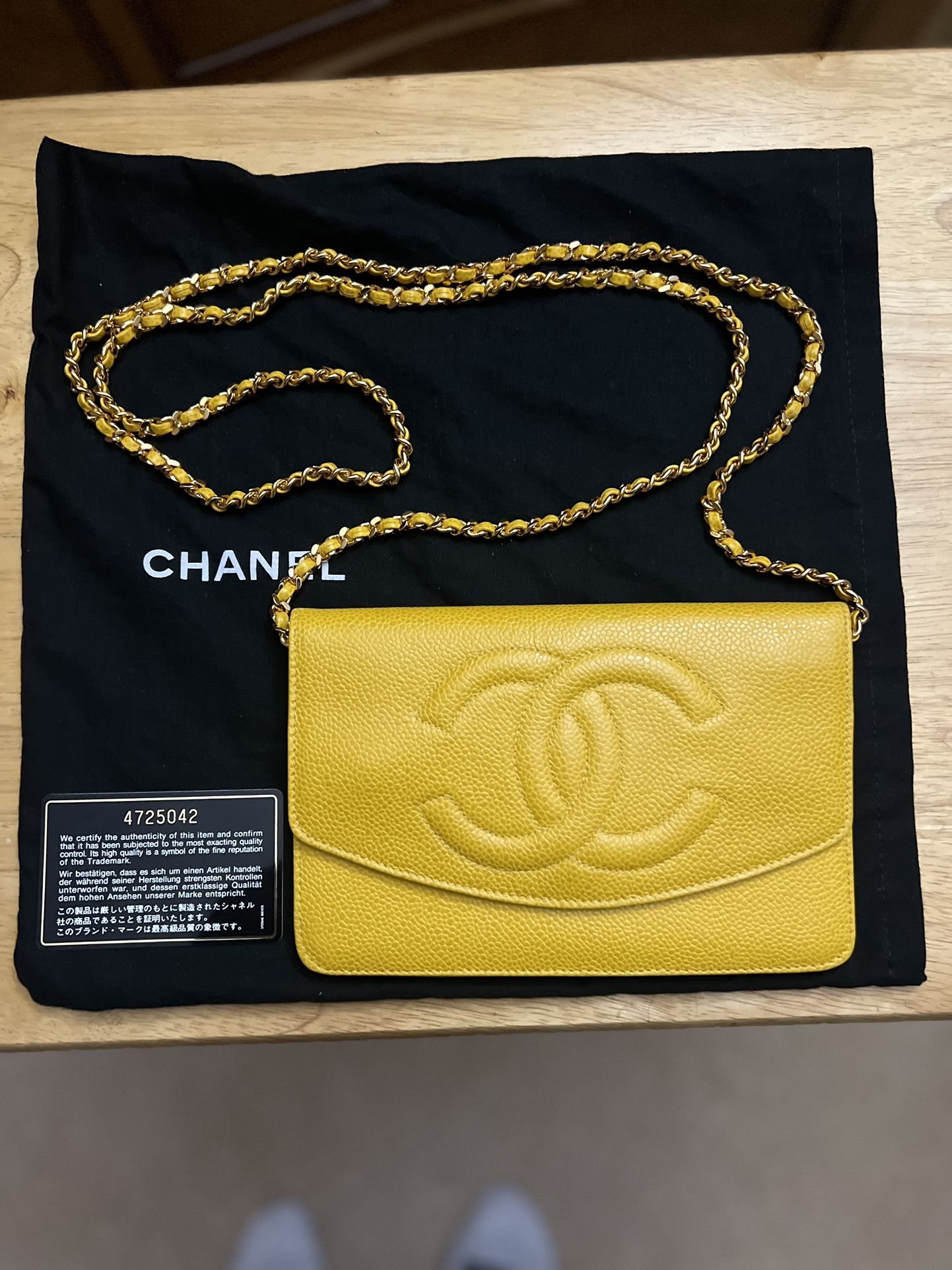 Chanel Yellow Calfskin Timeless WOC