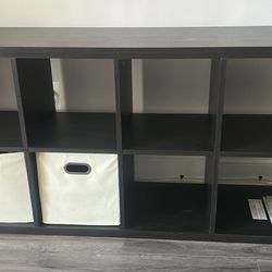8-cubby bookshelf w/ 2 totes (2 Available)