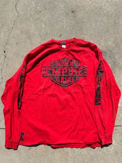 Niner Empire Gang Long Sleeve Shirt Red SF 49ers Fan Graphic Tee Men's